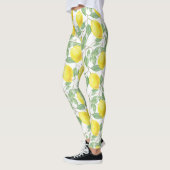 Botanische patronen van citrusvruchten.Actieve opl Leggings (Links)