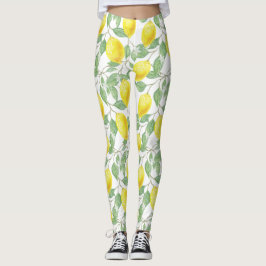 Botanische patronen van citrusvruchten.Actieve opl Leggings