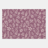 Botanische Patroon Gedempte Plum - Wrapping Paper (Voorkant)