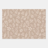 Botanische Patroon Warm Beige - Wrapping Paper Set (Voorkant)