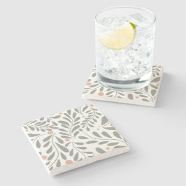 Botanische Patroon Wijze groene bladeren Stenen Onderzetter