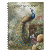Botanische: pauw aanpasbaar notitieboek (Voorkant)