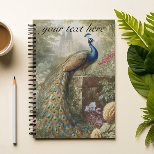 Botanische: pauw aanpasbaar notitieboek