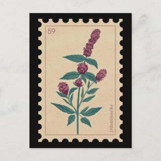  botanische pepermuntbloem briefkaart