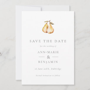 Botanische Peren Bruiloft Save The Date