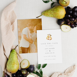 Botanische Peren Foto Bruiloft Save The Date