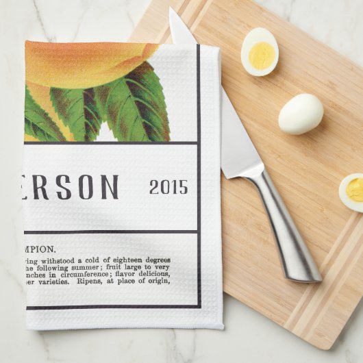 Botanische perziken  theedoek (Quarter Fold)