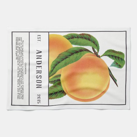 Botanische perziken  theedoek (Horizontaal)