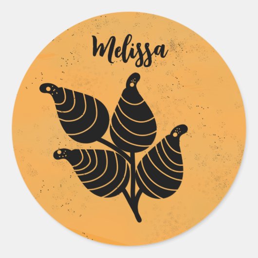 botanische peul ronde sticker (Voorkant)