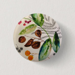 botanische pin ronde button 3,2 cm