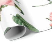 BOTANISCHE PINKROSES WRAPPINGPAPIER CADEAUPAPIER (Rol Hoek)