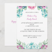 Botanische Pioen Moederdag Event Party Kaart (Voorkant / Achterkant)