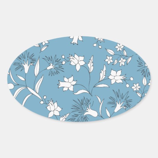 botanische planten ovale sticker (Voorkant)