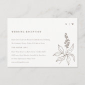 Botanische platenschets Monogram bruiloft Informatiekaartje (Voorkant)