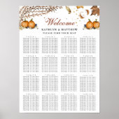 Botanische Pompoen Herfst Bruiloft 16 Tafel Zitpla Poster (Voorkant)