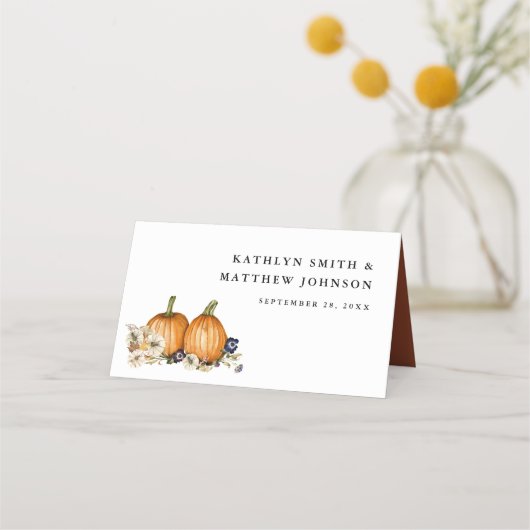 Botanische pompoen rustieke herfst herfst bruiloft (Achterkant)