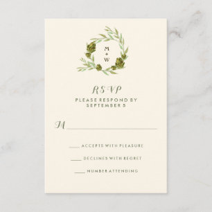 Botanische poot met bladeren en artichokes RSVP Kaartje
