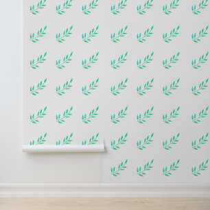 Botanische Print Groene bladeren Patronen Tuin Wit Behang