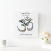 Botanische print, OM symbool, 10.75 Vierkante Klok (Huis)