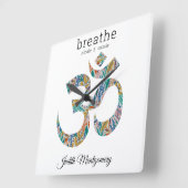 Botanische print, OM symbool, 10.75 Vierkante Klok (Hoek)