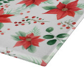 Botanische print rode poinsettia's snijplank (Hoek)