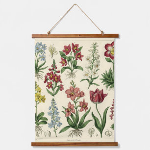 Botanische Prints, Bloemenkunst, Natuur Prints, Mu Hangend Wandkleed