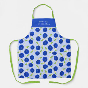 Botanische Pruimen Collectie Blauw Schort