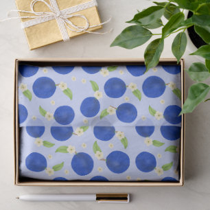 Botanische Pruimen Collectie Blauw Tissuepapier
