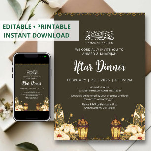Botanische Ramadan Iftar Bloemlantaarn Uitnodiging