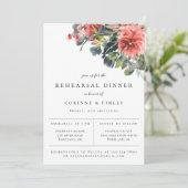 Botanische repetitie van Navy Coral Dinner Aankondiging (Staand voorkant)