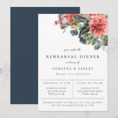 Botanische repetitie van Navy Coral Dinner Aankondiging (Voorkant / Achterkant)