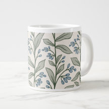 Botanische Reverie Blauwe Bloemen Groene Bladeren