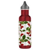  botanische rode kersen afdrukken waterfles  (Links)