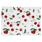 Botanische rode kersen groen & bloesems groot cadeauzakje (Achterkant)