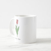Botanische rode tulp pastel bloem koffiemok (Voorkant links)