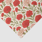 Botanische rode witte anjer bloemen tissuepapier (Detail)