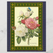 Botanische Rode Witte Rozen Custom Flyer (Voorkant)