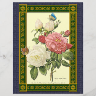 Botanische Rode Witte Rozen Custom Flyer