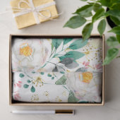 Botanische roze blauwgroen witte sinaasappels bloe tissuepapier (Geschenk)