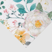 Botanische roze blauwgroen witte sinaasappels bloe tissuepapier (Detail)