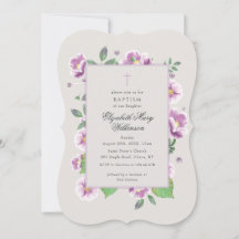 Botanische Roze Bloemen Elegante Doop