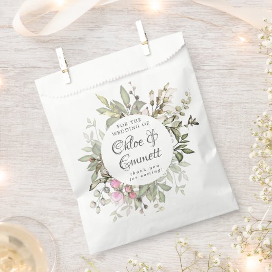 Botanische roze bloemenbruiloft dank u bedankzakje (Geknipt)