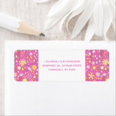 Botanische roze bloemkool Adres voor retourzending Etiket (Insitu)