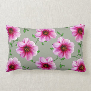 Botanische roze Dahlia-ventilator op elke kleur Kussen