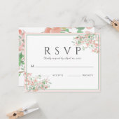 Botanische roze en groene boho bruilding kaart (Voorkant / Achterkant in situ)