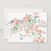 Botanische roze en groene Boho Reception Kaart (Achterkant)