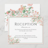 Botanische roze en groene Boho Reception Kaart (Voorkant / Achterkant)