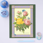 Botanische Roze Gele Rozen Aangepaste Flyer (Enkel)