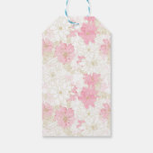 Botanische roze gouden bloemen cadeaulabel (Achterkant)