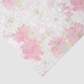 Botanische roze gouden bloemen tissuepapier (Detail)